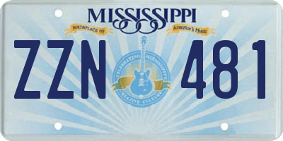 MS license plate ZZN481