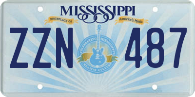 MS license plate ZZN487