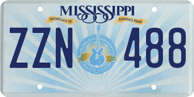 MS license plate ZZN488