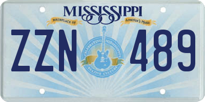 MS license plate ZZN489