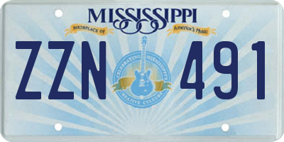 MS license plate ZZN491