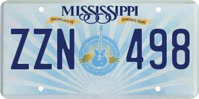 MS license plate ZZN498