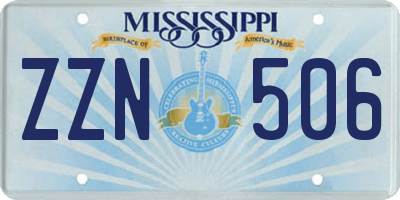 MS license plate ZZN506