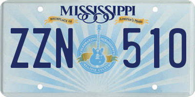 MS license plate ZZN510