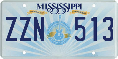 MS license plate ZZN513