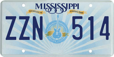 MS license plate ZZN514