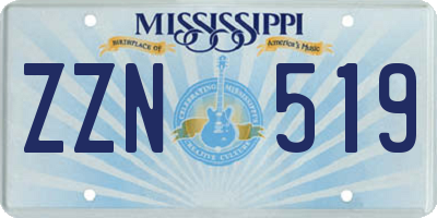 MS license plate ZZN519
