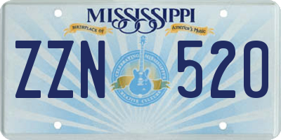 MS license plate ZZN520