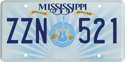 MS license plate ZZN521