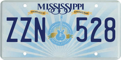 MS license plate ZZN528
