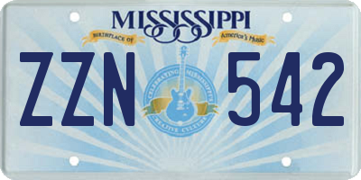 MS license plate ZZN542