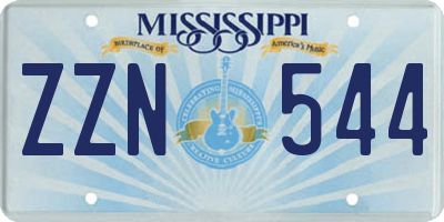 MS license plate ZZN544