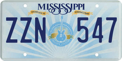 MS license plate ZZN547