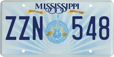MS license plate ZZN548