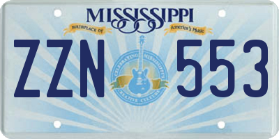 MS license plate ZZN553