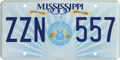 MS license plate ZZN557