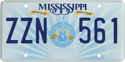 MS license plate ZZN561