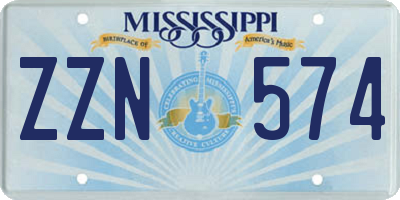 MS license plate ZZN574