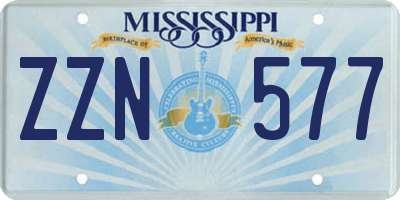 MS license plate ZZN577