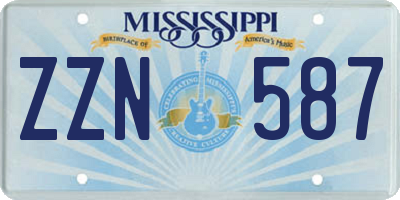 MS license plate ZZN587