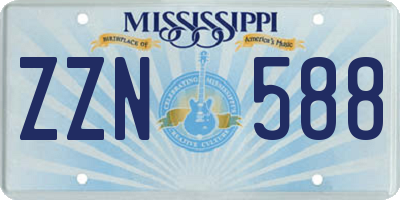 MS license plate ZZN588