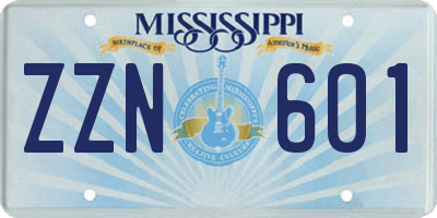 MS license plate ZZN601