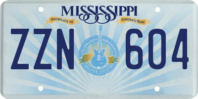 MS license plate ZZN604
