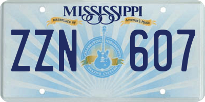 MS license plate ZZN607