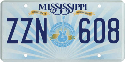 MS license plate ZZN608