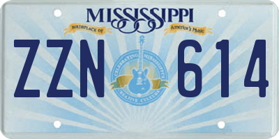 MS license plate ZZN614