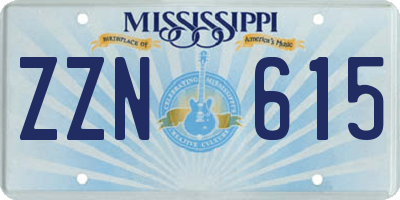 MS license plate ZZN615