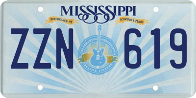 MS license plate ZZN619