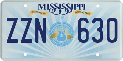 MS license plate ZZN630
