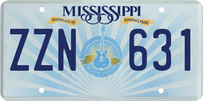 MS license plate ZZN631