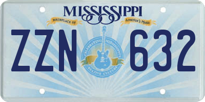 MS license plate ZZN632