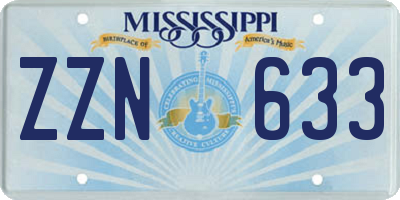 MS license plate ZZN633