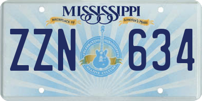 MS license plate ZZN634