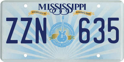 MS license plate ZZN635