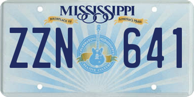 MS license plate ZZN641