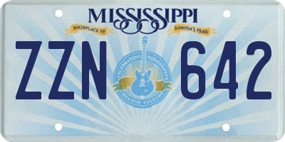 MS license plate ZZN642