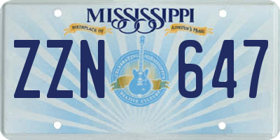 MS license plate ZZN647