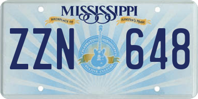 MS license plate ZZN648
