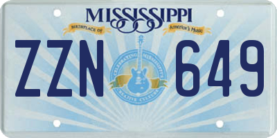 MS license plate ZZN649