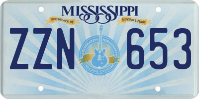 MS license plate ZZN653
