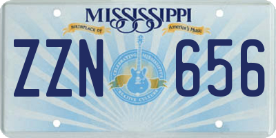 MS license plate ZZN656
