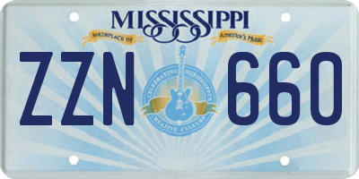 MS license plate ZZN660