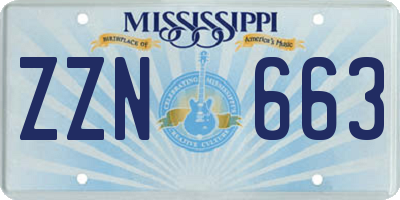MS license plate ZZN663