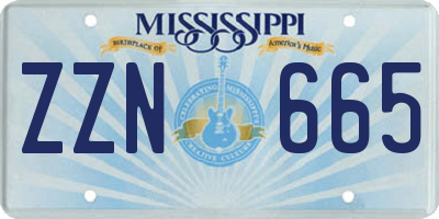 MS license plate ZZN665