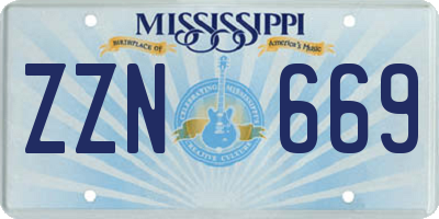 MS license plate ZZN669