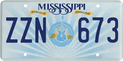 MS license plate ZZN673
